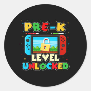Sticker Rond Garçons joueurs de jeux vidéo niveau pré-maternell