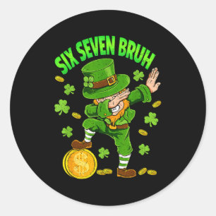 Sticker Rond Garçons jour de la saint patrick six sept bruh 6 7