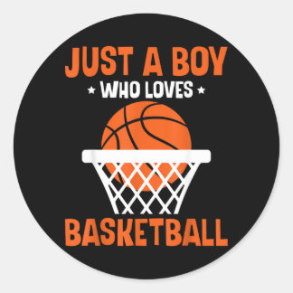 Sticker Rond Garçons Juste Un Garçon Qui Aime Le Basball Bball