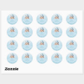 Sticker Rond Garçons Ours Nuage Nuage Neuf 9 Baby showers (Feuille)