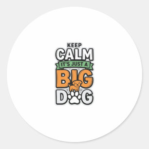 Sticker Rond Garde calme grand chien design vectoriel vintage_1