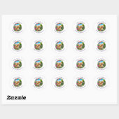 Sticker Rond Garde de jour pour chien Cockapoo (Feuille)