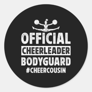 Sticker Rond Garde du corps de meneuse de claque Cousine d'une