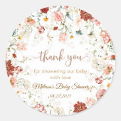 Sticker Rond Garden Baby Bloom Baby shower (Devant)