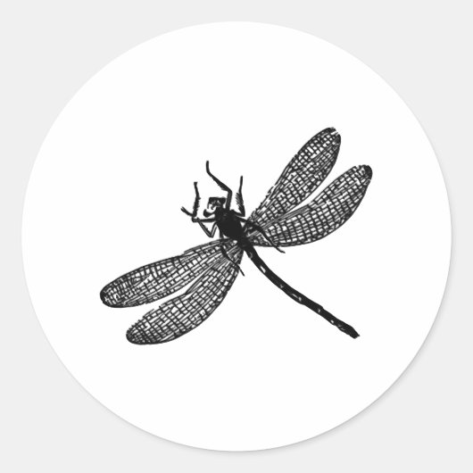 Sticker Rond Garden Dragonfly Imprimer Cadeau Tee (Devant)