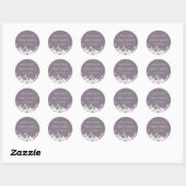 Sticker Rond Garden Floral Violet Mariage Faveur (Feuille)