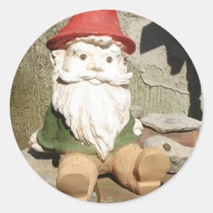 Sticker Rond Garden Gnome