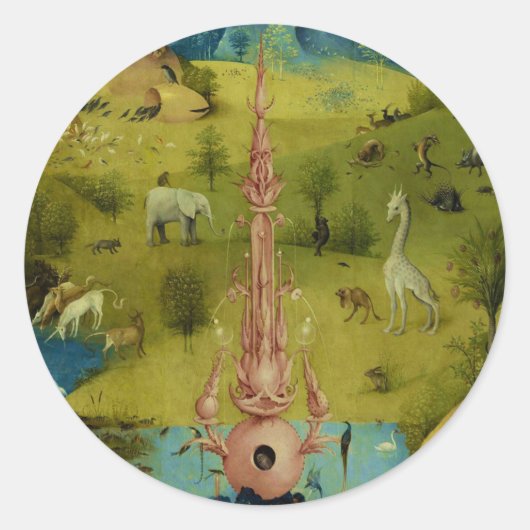 Sticker Rond Garden of Eden - Hieronymus Bosch (Devant)