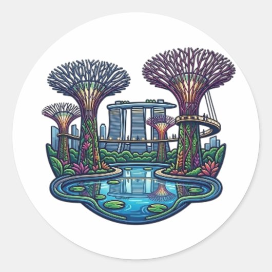 STICKER ROND GARDENS BY THE BAY (Devant)
