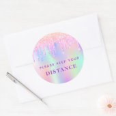 Sticker Rond Garder distance salon de beauté rose parties scint (Enveloppe)
