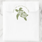 Sticker Rond Garder La Tortue Mer En Plastique Libre (Sac)