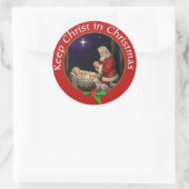 Sticker Rond Garder le Christ à Noël (Sac)