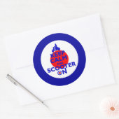 Sticker Rond Garder le Scooter Calme sur la cible Mod (Enveloppe)