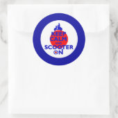 Sticker Rond Garder le Scooter Calme sur la cible Mod (Sac)