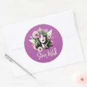 Sticker Rond Garder l'enfant à fleurs sauvage (Enveloppe)