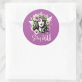 Sticker Rond Garder l'enfant à fleurs sauvage (Sac)