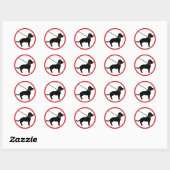 Sticker Rond Garder les animaux en laisse (Feuille)