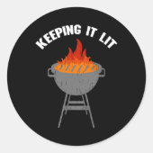 Sticker Rond Garder Lit Funny Grilling Barbecue (Devant)