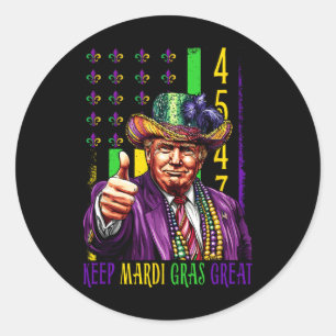 Sticker Rond Garder Mardi Gras Grand Amusant Trump Mardi Gras 4