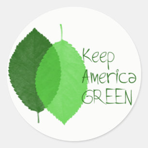 Sticker Rond Gardez l'autocollant rond vert de l'Amérique