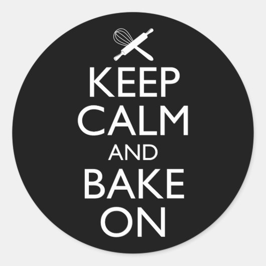 Sticker Rond Gardez Le Calme Et Faites-Le Cuire (Devant)
