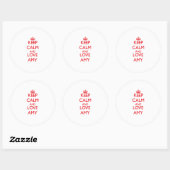 Sticker Rond Gardez le calme et l'amour Amy (Feuille)
