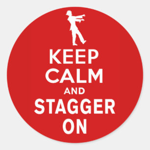 Sticker Rond Gardez le calme et le chancelez sur la conception