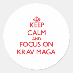 Sticker Rond Gardez le calme et le foyer sur Krav Maga