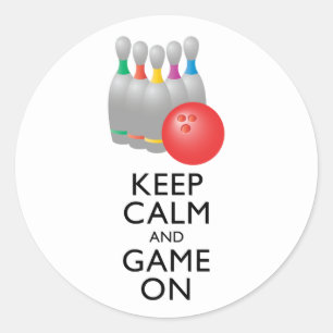 Sticker Rond GARDEZ LE CALME ET LE JEU SUR - Bowling