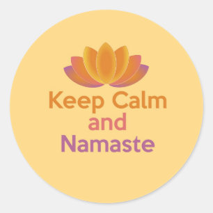 Sticker Rond Gardez le calme et le Namaste - le yoga,