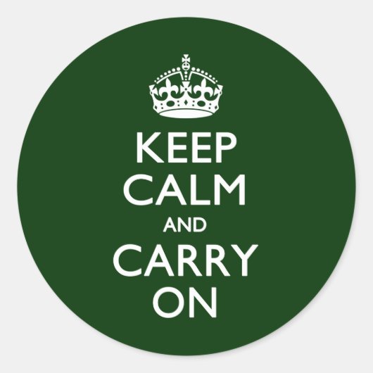 STICKER ROND GARDEZ LE CALME ET PORTEZ LE VERT (Devant)