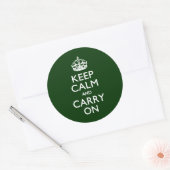 STICKER ROND GARDEZ LE CALME ET PORTEZ LE VERT (Enveloppe)
