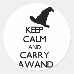 STICKER ROND GARDEZ LE CALME ET PORTEZ UNE BANDE