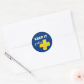 Sticker Rond Gardez-le positif + mignon plus signe (Enveloppe)