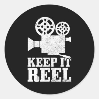 Sticker Rond Gardez-le Reel Réalisateur Film Caméra cinéaste