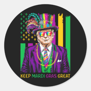 Sticker Rond Gardez Mardi Gras Great