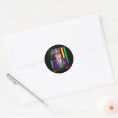 Sticker Rond Gardez Mardi Gras Great (Enveloppe)
