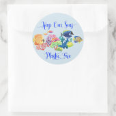 Sticker Rond Gardez nos mers Plastique libre Conservation Océan (Sac)