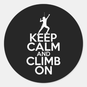 Sticker Rond Gardez votre calme et grimpez sur l'arbre d'escala