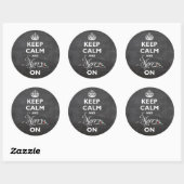 Sticker Rond Gardez votre calme et joyeux sur tableau noir Funn (Feuille)