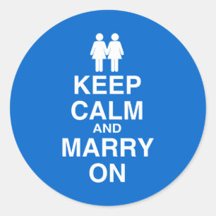 Sticker Rond Gardez votre calme et mariez-vous