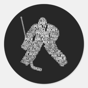 Sticker Rond Gardien de but de hockey sur glace jeunesse hommes