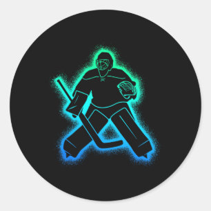Sticker Rond Gardien de but joueur de hockey sur glace hommes g