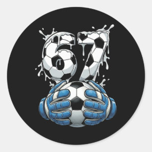Sticker Rond Gardien de football pour garçons Drip Number 67 67