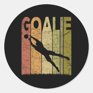 Sticker Rond Gardien de Football Vintage Gardien de Football Ré