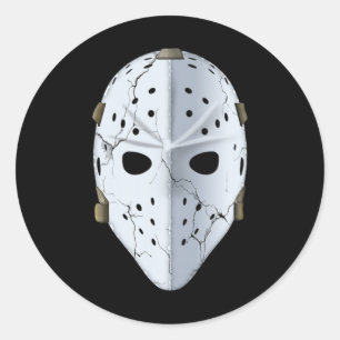 Sticker Rond Gardien de hockey - Masque de gardien vintage