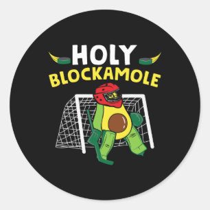 Sticker Rond Gardien de hockey sur glace drôle Joueur de hockey