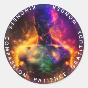 Sticker Rond Gardien de la Paix Humain Lumineux