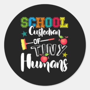 Sticker Rond Gardien De Minuscules Humains - Retour À L'École -
