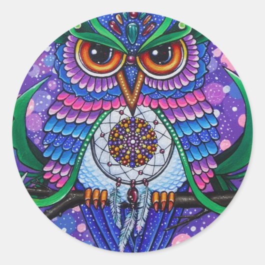 Sticker Rond Gardien de rêves (Devant)